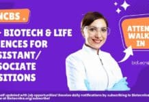NCBS Biotech Jobs 2024