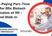 BSc Biotech Project NII Job