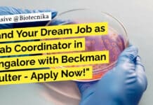 "Land Your Dream Job as a Lab Coordinator in Bangalore with Beckman Coulter - Apply Now!"
