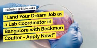 "Land Your Dream Job as a Lab Coordinator in Bangalore with Beckman Coulter - Apply Now!"