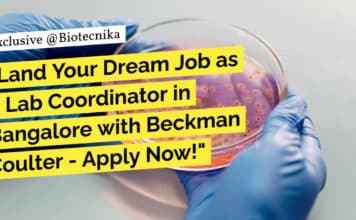 "Land Your Dream Job as a Lab Coordinator in Bangalore with Beckman Coulter - Apply Now!"