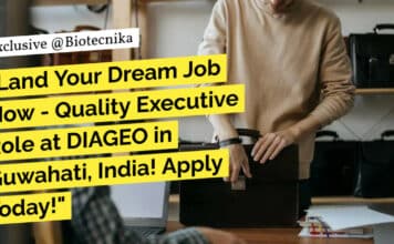 "Land Your Dream Job Now - Quality Executive Role at DIAGEO in Guwahati, India! Apply Today!"