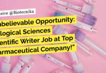 "Unbelievable Opportunity: Biological Sciences Scientific Writer Job at Top Pharmaceutical Company!"