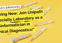 "Hiring Now: Join Unipath Specialty Laboratory as a Bioinformatician in Clinical Diagnostics!"