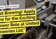 "Get Brewing! Apply Now for the Exciting Brewer Role at United Breweries Ltd."