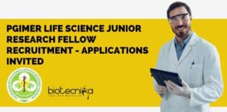 PGIMER Life Science Junior Research Fellow Recruitment - Applications Invited