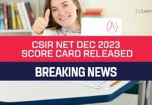 CSIR NET Dec 2023 Score Card