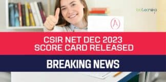 CSIR NET Dec 2023 Score Card