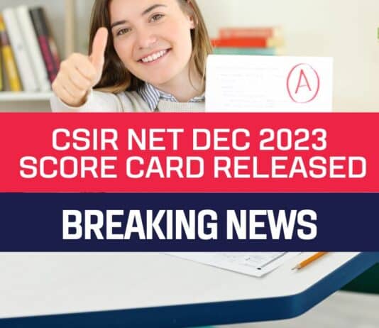 CSIR NET Dec 2023 Score Card