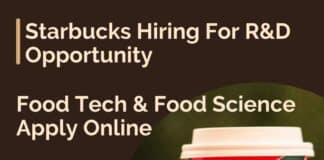 Starbucks Hiring For R&D