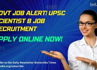 Govt Job Alert! UPSC Scientist B Job Recruitment – Apply Online Now! UPSC Zoology Jobs