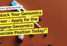 "Unlock Your Genomics Career - Apply for the Syngene Genomics Associate Position Today!"