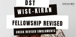 DST /WISE-KIRAN/Fellowship Revised