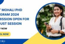 INST Mohali PhD Program 2024