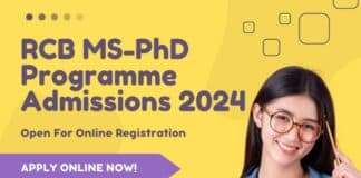 RCB MS-PhD 2024 Admission