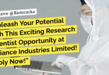 Biology Jobs at Reliance Industries - PhD Apply For Research Scientist Role