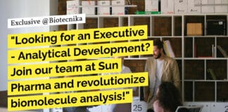 "Looking for an Executive - Analytical Development? Join our team at Sun Pharma and revolutionize biomolecule analysis!"