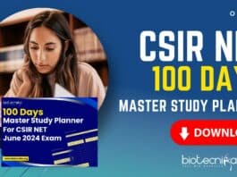 CSIR NET 100 Days Study Planner