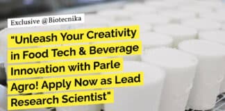 "Unleash Your Creativity in Food Tech & Beverage Innovation with Parle Agro! Apply Now as Lead Research Scientist"