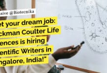 "Get your dream job: Beckman Coulter Life Sciences is hiring Scientific Writers in Bangalore, India!"