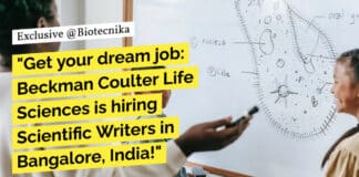 "Get your dream job: Beckman Coulter Life Sciences is hiring Scientific Writers in Bangalore, India!"