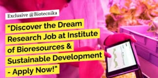 "Discover the Dream Research Job at Institute of Bioresources & Sustainable Development - Apply Now!"