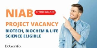 Govt NIAB Project Vacancy