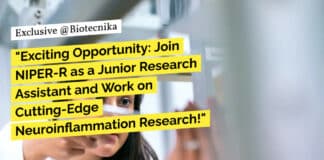 NIPER-R Life Sciences JRA Recruitment - Applications Invited