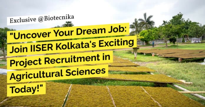 "Uncover Your Dream Job: Join IISER Kolkata's Exciting Project Recruitment in Agricultural Sciences Today!" "Uncover Your Dream Job: Join IISER Kolkata's Exciting Project Recruitment in Agricultural Sciences Today!"