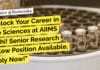 AIIMS Delhi Research Vacancy Available For Life Sciences – Apply Now "Unlock Your Career in Life Sciences at AIIMS Delhi! Senior Research Fellow Position Available, Apply Now!"