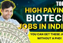 TOP 5 High Paying Biotech Jobs in India! No PhD Required! TOP 5 High Paying Biotech Jobs in India! No PhD Required!