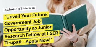 "Unveil Your Future: Government Job Opportunity as Junior Research Fellow at IISER Tirupati - Apply Now!"