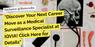 "Discover Your Next Career Move as a Medical Surveillance Specialist at IQVIA! Click Here for Details"