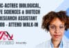 TMC-ACTREC Biological, Life Sciences & Biotech Research Assistant Job – Attend Walk-In TMC-ACTREC Biological