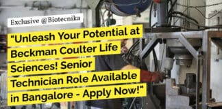 BTech Biotech Technician Job - MSc Biochem Apply at Beckman Coulter Life Sciences