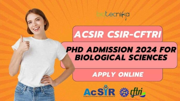 PhD Admission 2024 For Biological Sciences