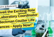 "Unveil the Exciting Role of Laboratory Coordinator at Beckman Coulter Life Sciences - Apply Now!"