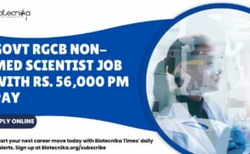 Govt RGCB Non-Med Scientist Job