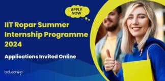 IIT Ropar Summer Internship 2024 - Applications Invited Online