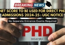 NET Score For PhD Admissions