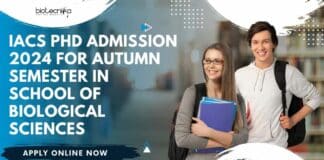 IACS PhD Admission 2024