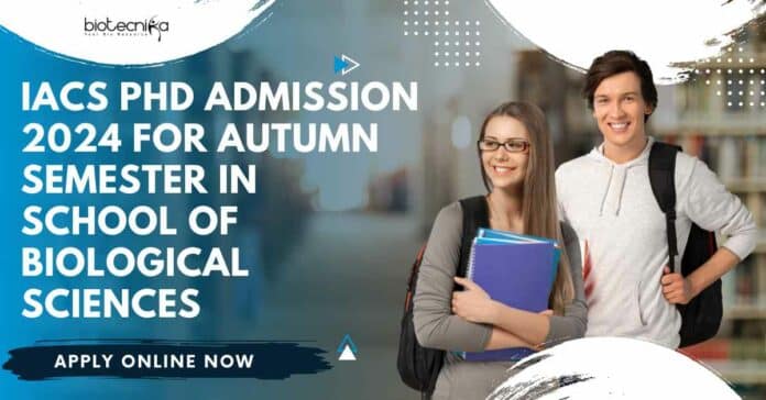 IACS PhD Admission 2024