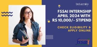 FSSAI Internship April 2024
