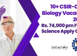 CSIR-CCMB Biology Vacancies 2024