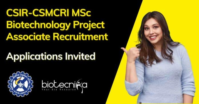 CSIR-CSMCRI MSc Biotechnology Project