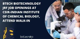 CSIR-IICB BTech Biotech JRF