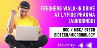 Freshers Walk-In Drive at Lyfius Pharma