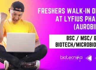 Freshers Walk-In Drive at Lyfius Pharma