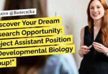 "Discover Your Dream Research Opportunity: Project Assistant Position in Developmental Biology Group!"