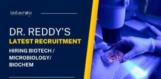 Dr Reddy's Latest Biotech Job